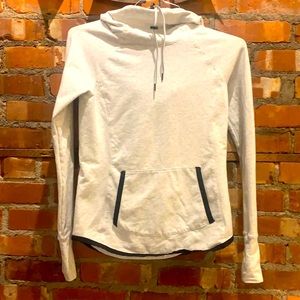 Athleta hoodie gray with black trim extra coverage on the collar - XXS